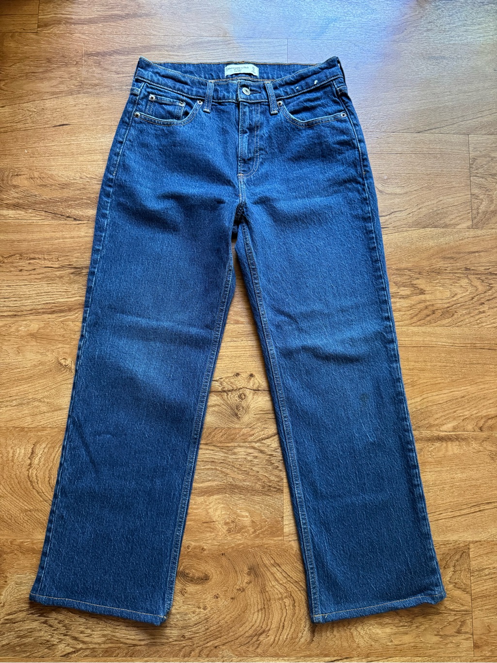 Abercrombie & Fitch Women's Baggy Low Rise Jeans In Dark Indigo
